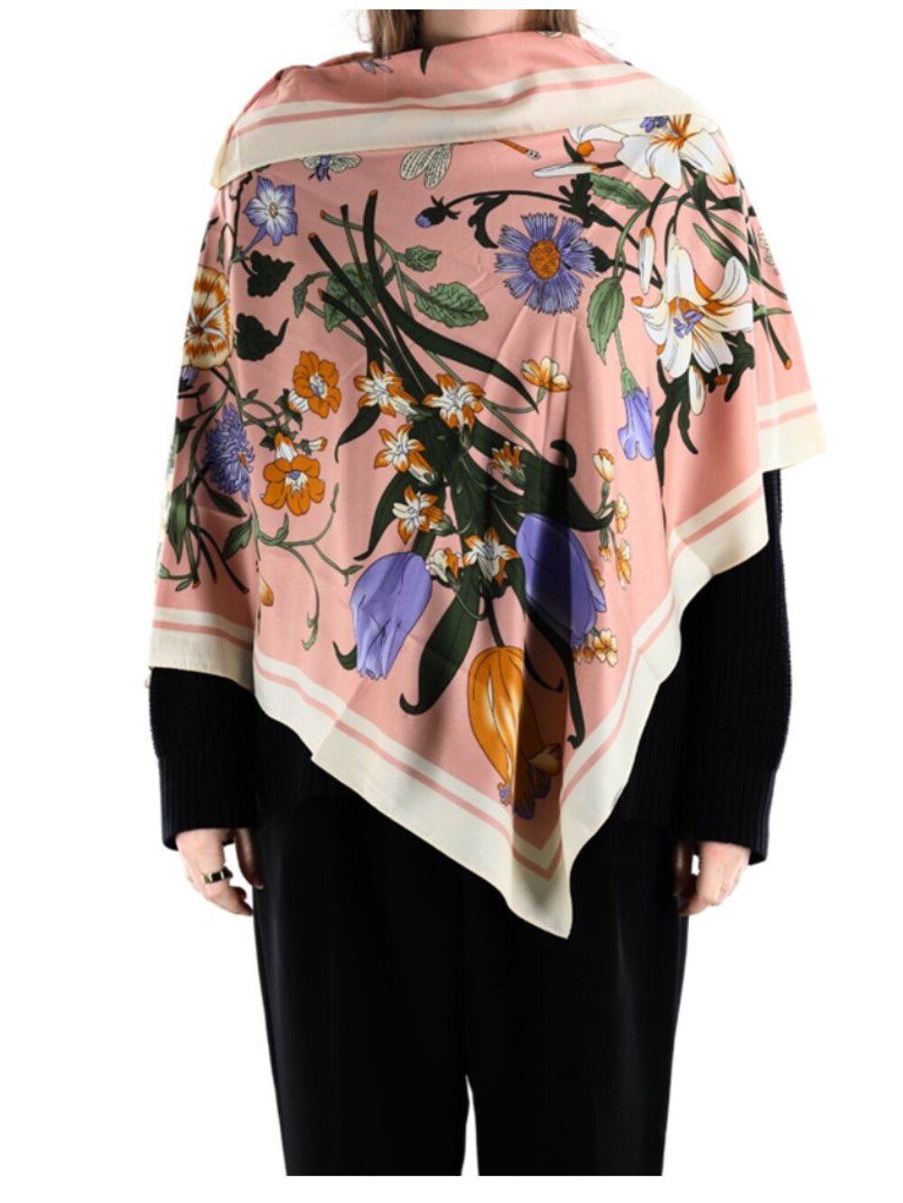Lightweight Floral Print Poncho
